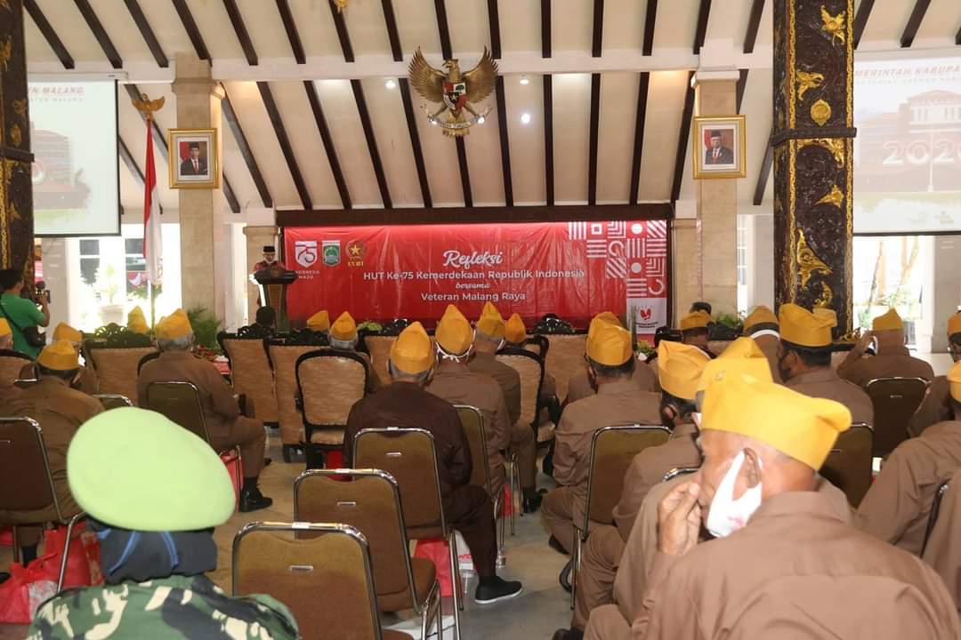 Bupati Malang Sanusi, Hadiri Refleksi HUT RI ke-75 Bersama Veteran