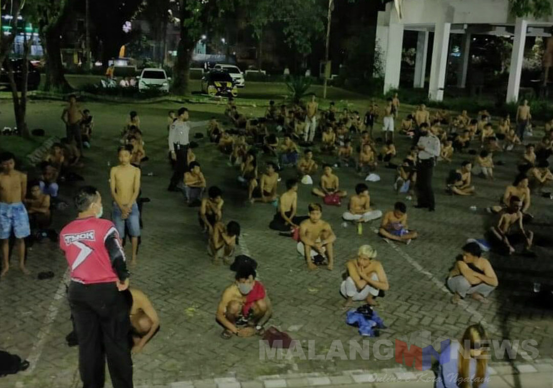 Polresta Malang Amankan Ratusan Remaja Balap Liar di Tengah Corona