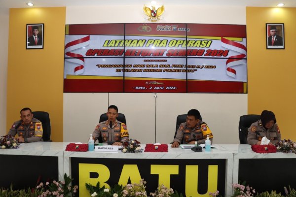 Amankan Mudik Idul Fitri 1445 Hijriah, Kapolres Batu AKBP Oskar Gelar Latpra Operasi Ketupat Semeru Tahun 2024