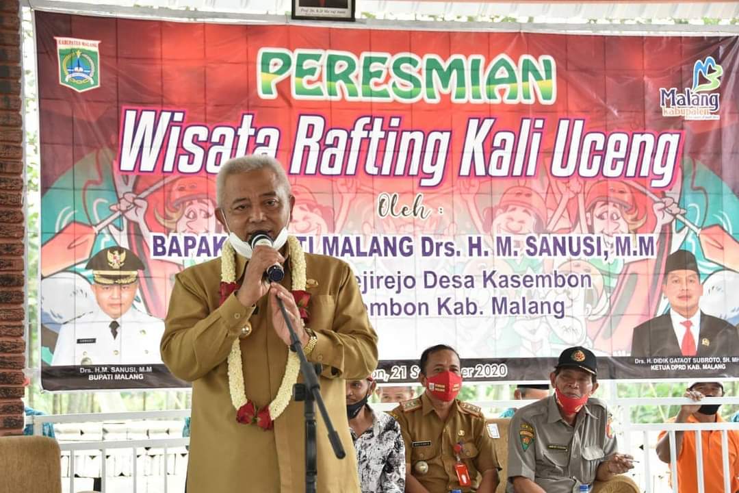 Bupati Malang Sanusi, Resmikan Wisata Rafting Kali Uceng