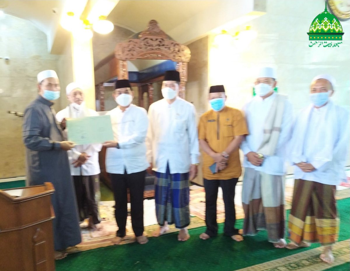 Resmi Bersertifikat Wakaf, Takmir Masjid Agung Baiturrahman Ucapkan Terimakasih