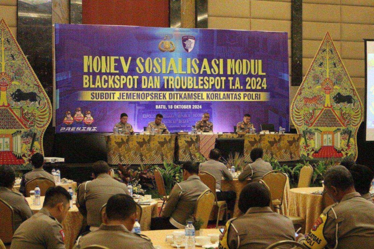 Korlantas Polri dan Satlantas Polres Batu Gelar Monev Sosialisasi Modul Blackspot dan Trouble Spot TA 2024, Tekan Angka Laka Lantas