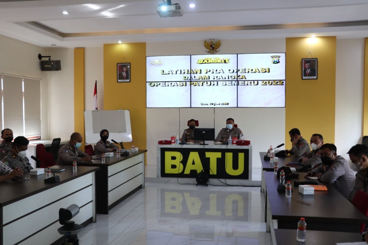 Secara Virtual, Polres Batu Ikuti Latihan Pra Operasi Patuh Semeru 2022