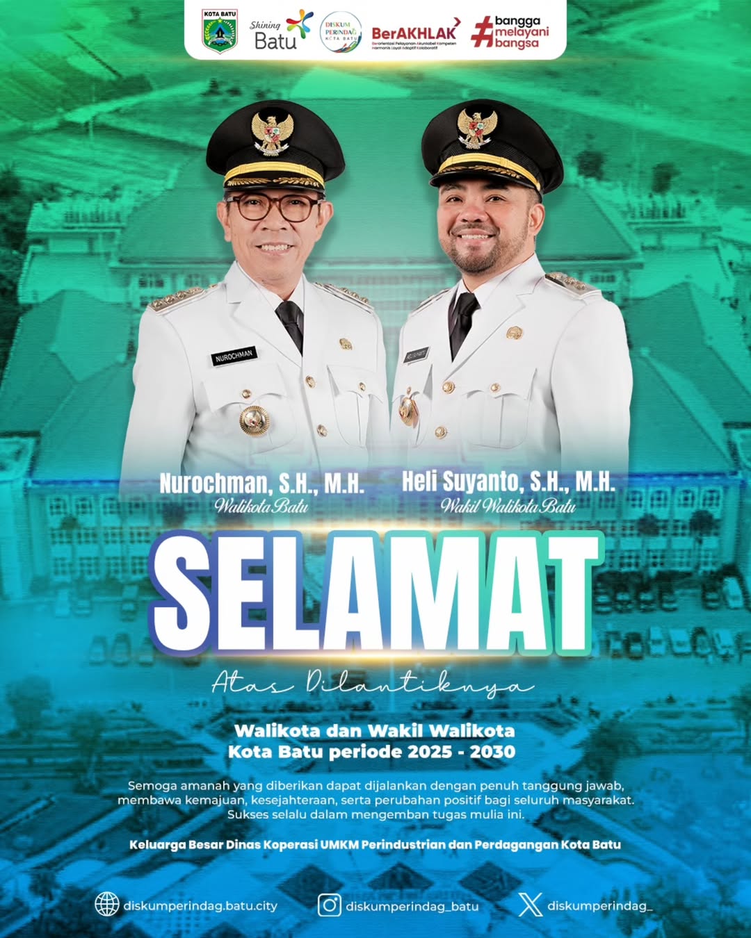 Iklan Ucapan Pelantikan Wali Kota Batu dan Wakil Wali Kota Batu
