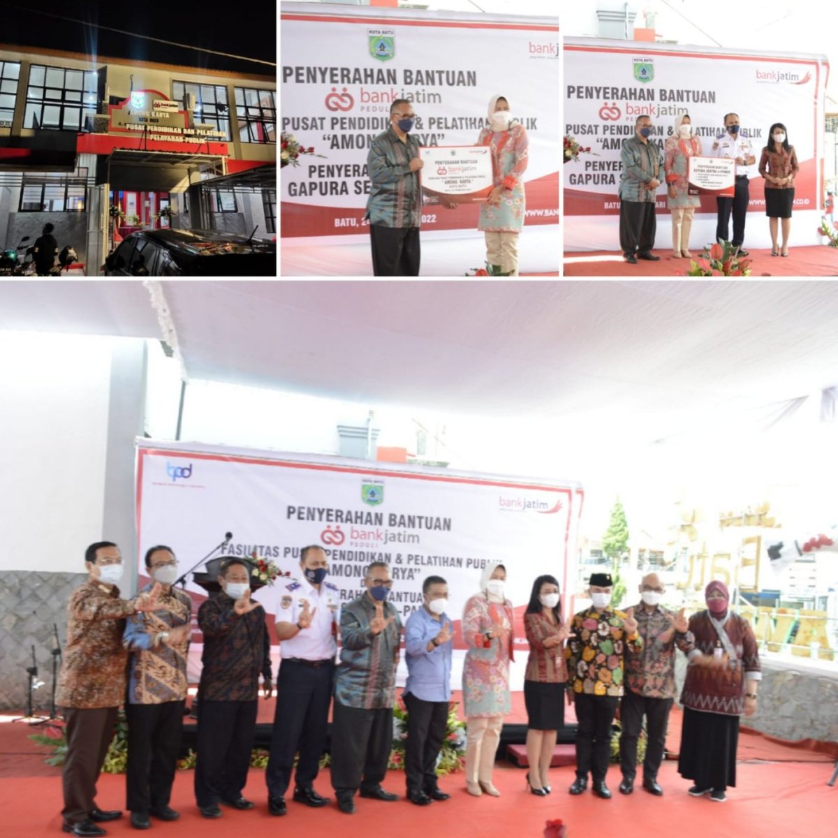 Penyerahan Bank Jatim Peduli Among Karya dan Penyerahan Bantuan Gapura Sentra E-Parkir
