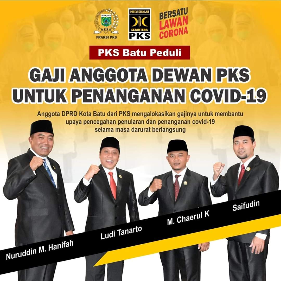 “PKS Batu Peduli”, Gaji Anggota Dewan PKS Untuk Penanganan Covid-19