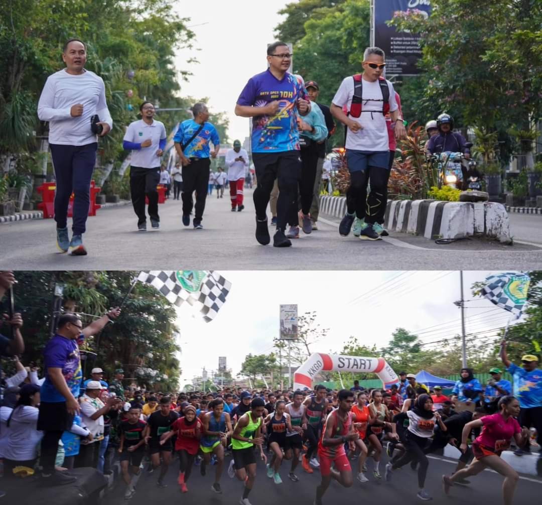 Pj. Wali Kota Batu Dr. Aries Agung Paewai Berangkatkan dan Ikuti Kompetisi KWB Run 2023