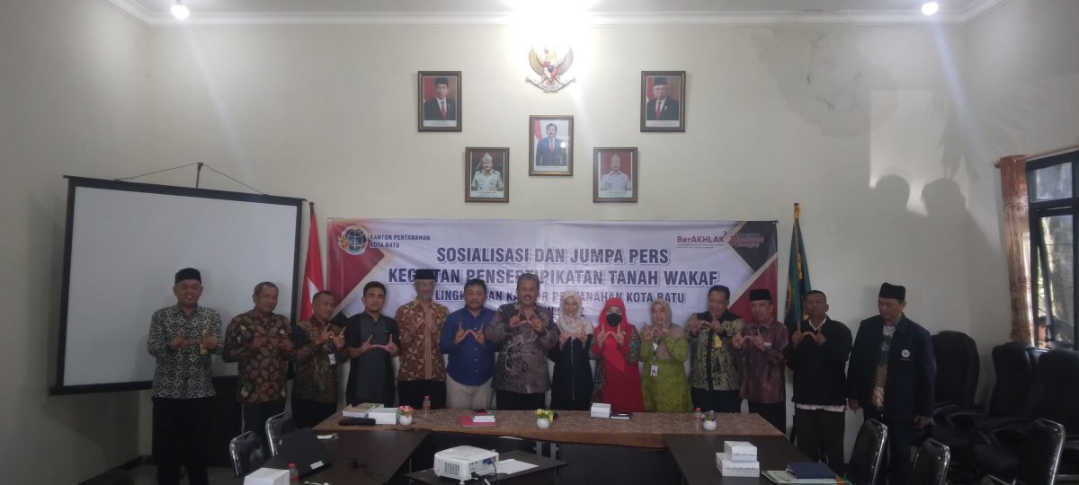 BPN Batu Gelar Sosialisasi dan Jumpa Pers Program Percepatan Pensertipikatan Tanah Wakaf