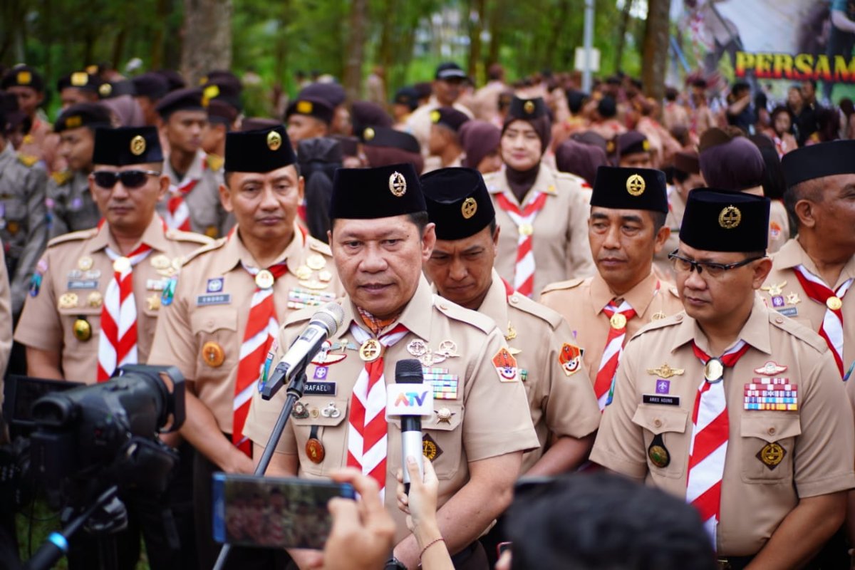Pangdam V Brawijaya Mayjen TNI Rafael Granada Baay, Buka Perkemahan Pramuka SWK di Coban Talun