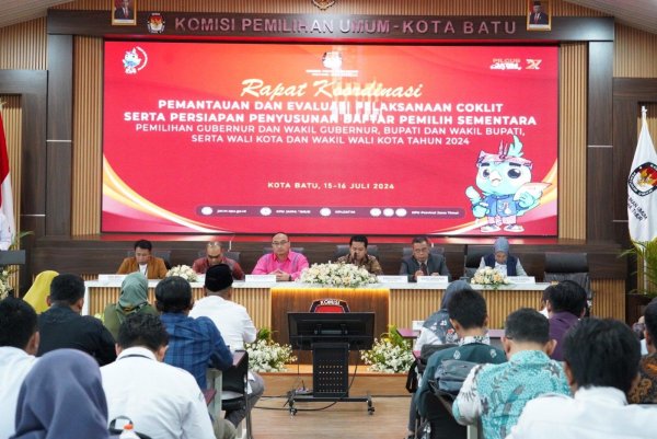 KPU Provinsi Jatim Gelar Rakor Pemantauan dan Evaluasi Coklit