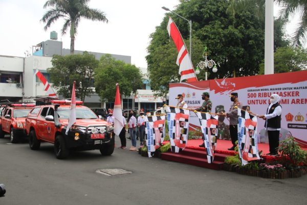 Panglima TNI, Kapolri dan Forkopimda Luncurkan Gerakan Mobil Masker
