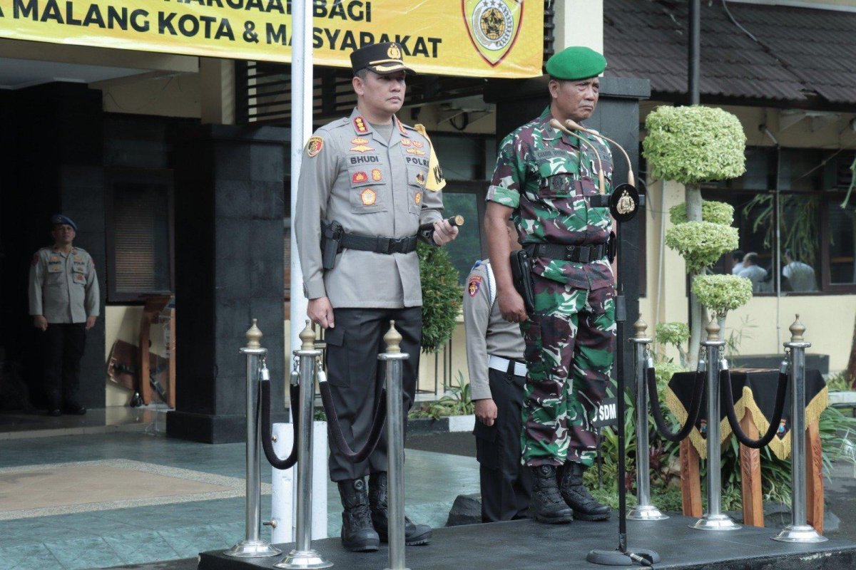 Penguatan Sinergi Polisional, Polresta Malang Kota Gelar Upacara Sinergitas TNI-Polri