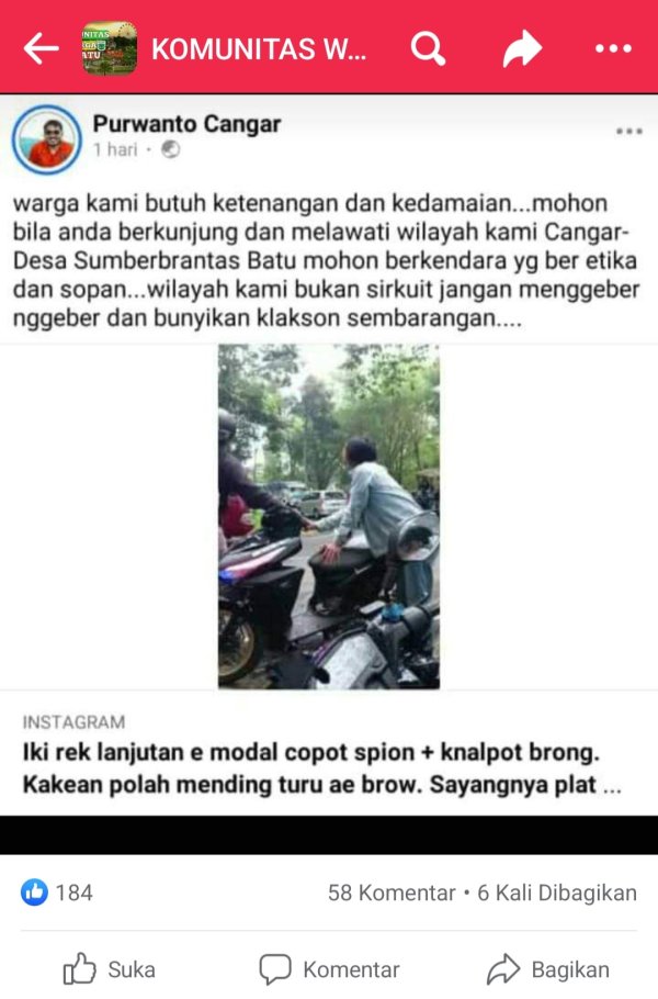Aksi Sekumpulan Pemuda Geber Knalpot Motor Viral di Medsos, Sat Lantas Polres Batu Bakal Tindak Tegas
